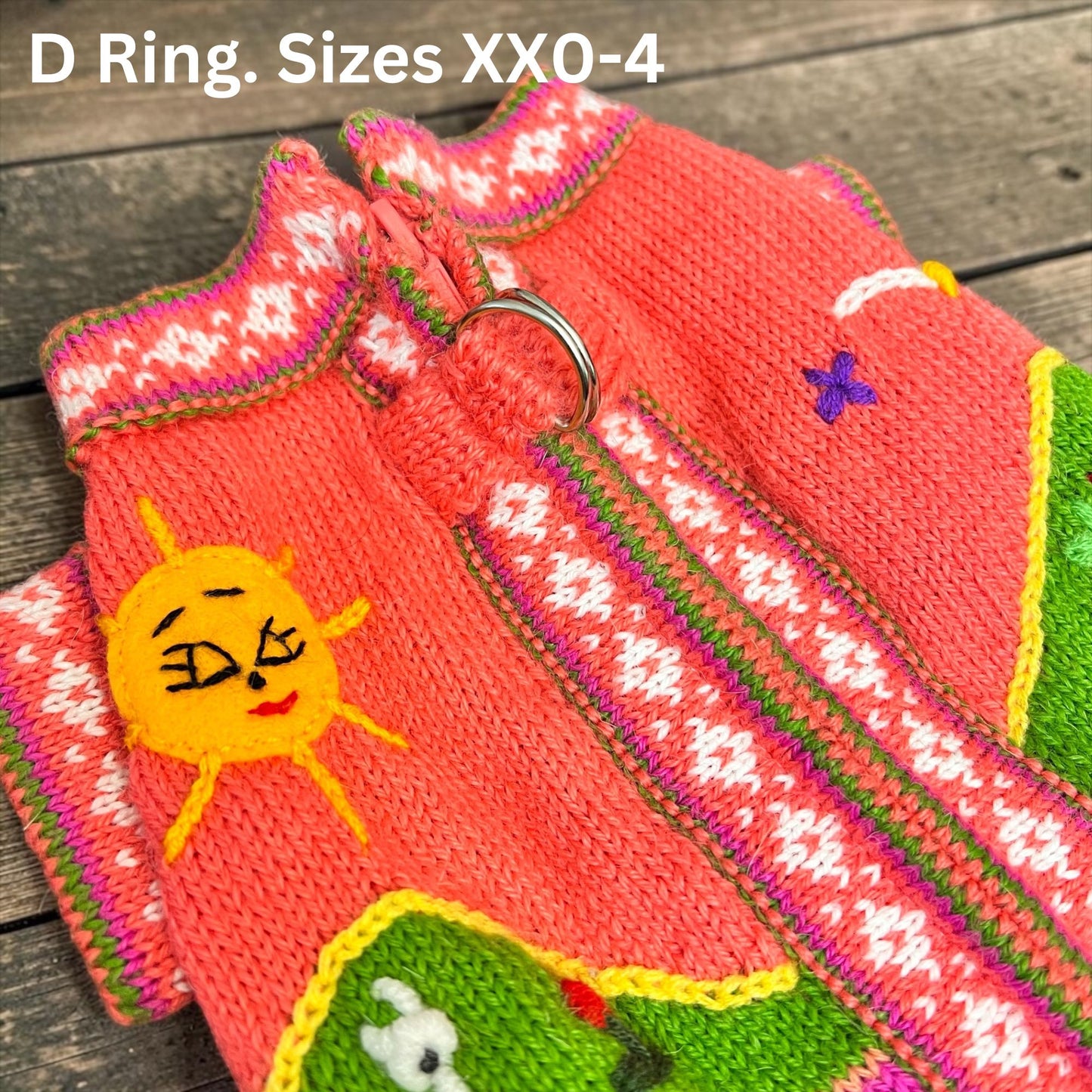 Luxury Coral Pink Handmade Dog Sweater | Artisan Peruvian Dog Clothes for Yorkies, Small & Medium Dogs (sizes XX0-14)
