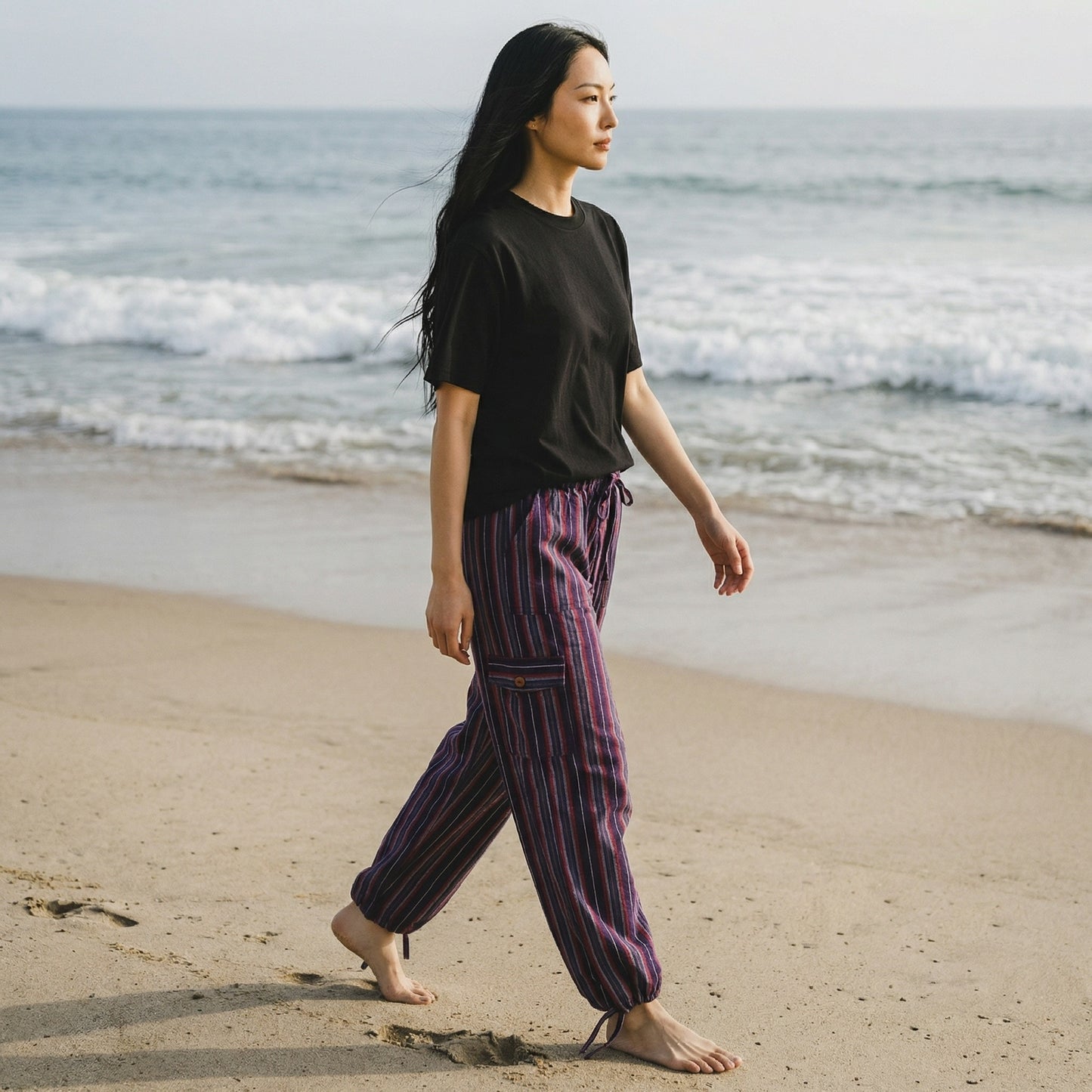Luxury Boho Resort Harem Pants | Size Medium Coastal Lounge Pants