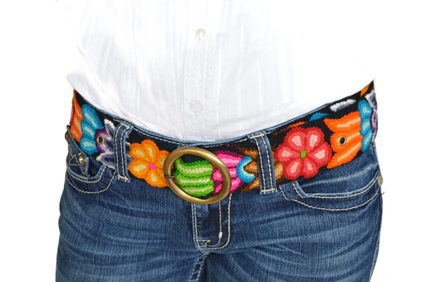 Hand-Embroidered Peruvian Belt – SIZE MEDIUM / LARGE