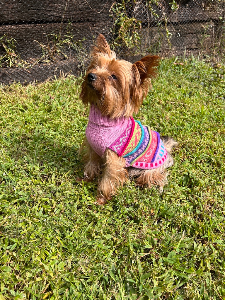 NAZCA Alpaca dog sweater, BABY PINK (Size XX0-8)