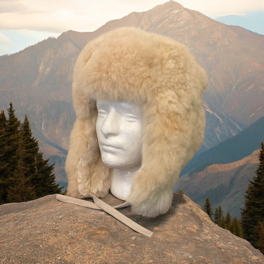 Luxury Peruvian Alpaca Fur Trapper Hat.