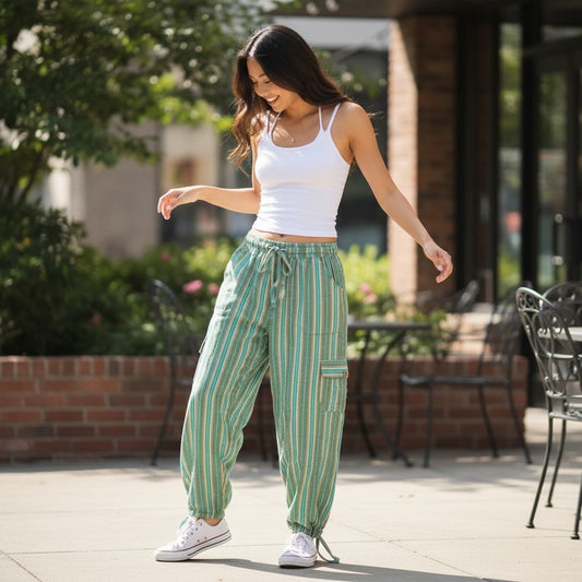 Luxury Boho Resort Harem Pants | Size Large Coastal Lounge Pants