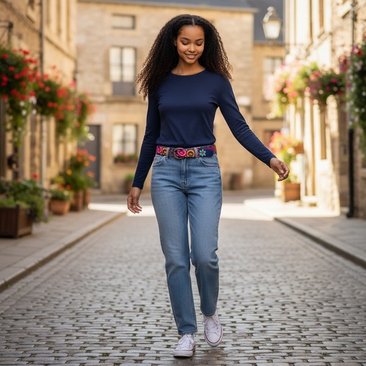 Hand-Embroidered Peruvian Belt – SIZE SMALL