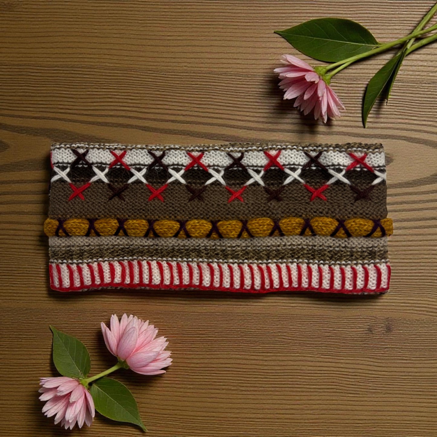 Peruvian Handmade reversible alpaca headbands