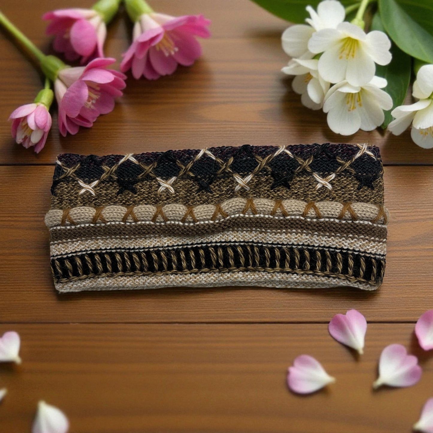 Peruvian Handmade reversible alpaca headbands