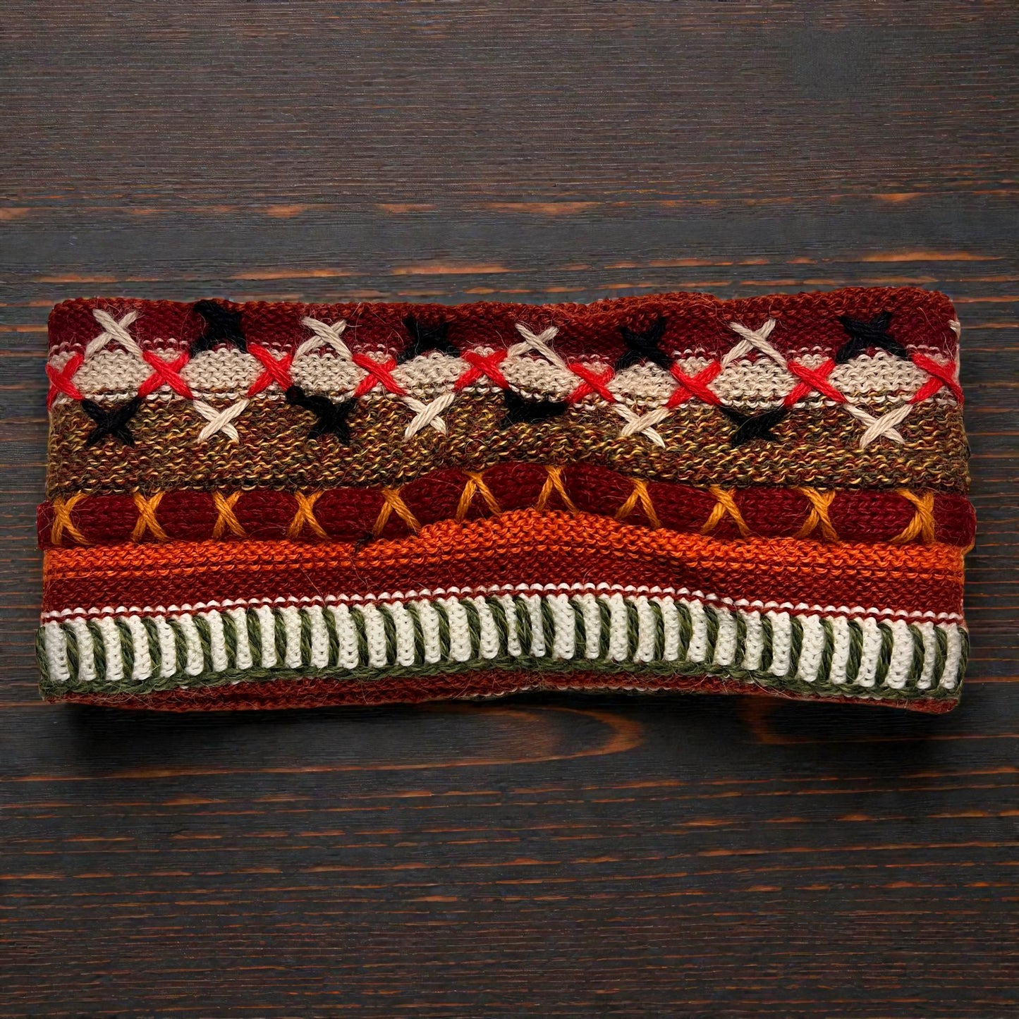 Peruvian Handmade reversible alpaca headbands