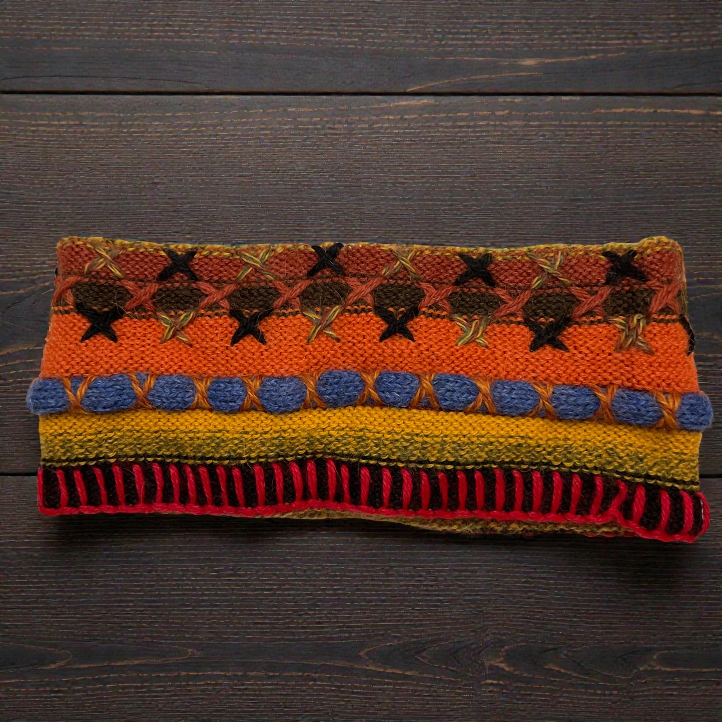 Peruvian Handmade reversible alpaca headbands