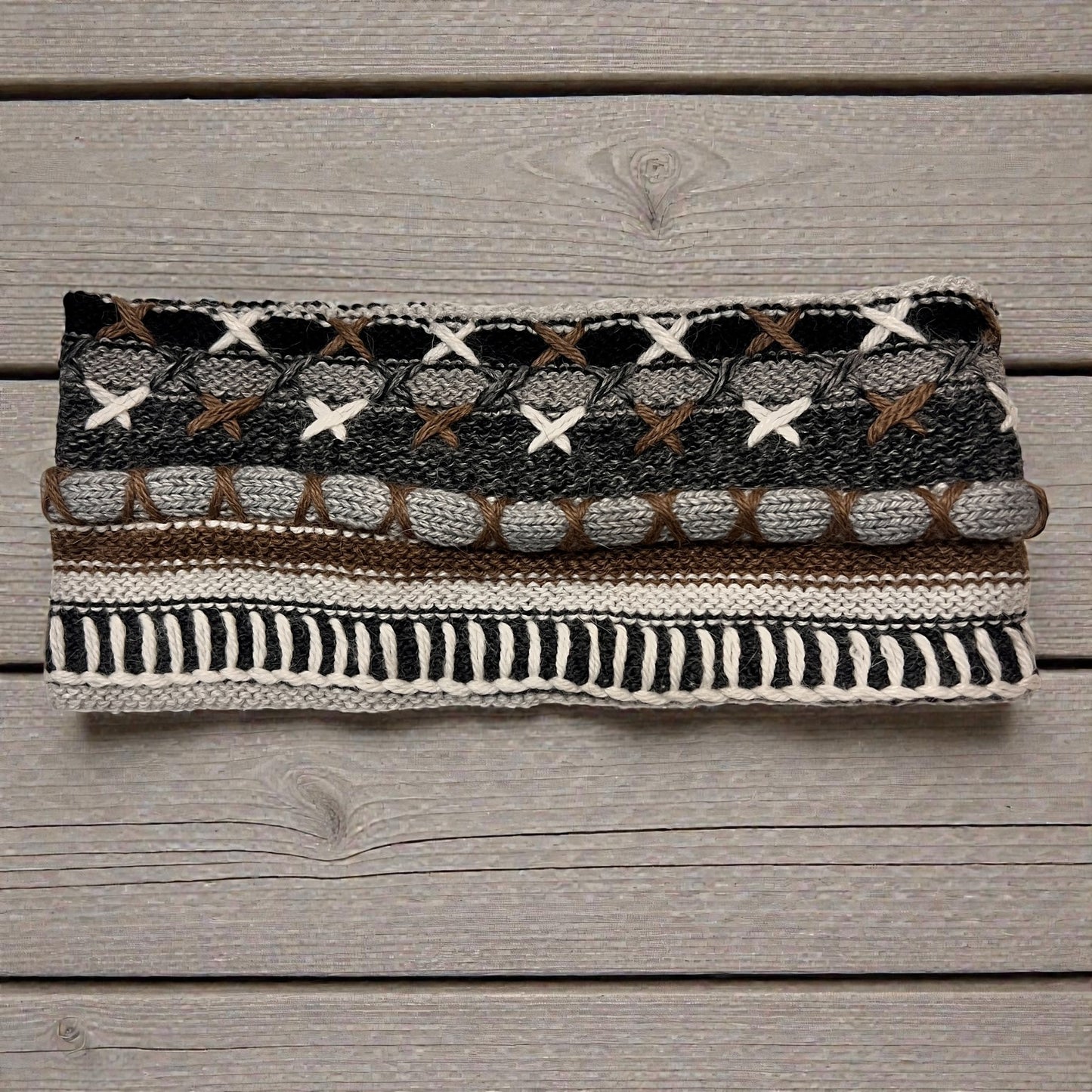 Peruvian Handmade reversible alpaca headbands