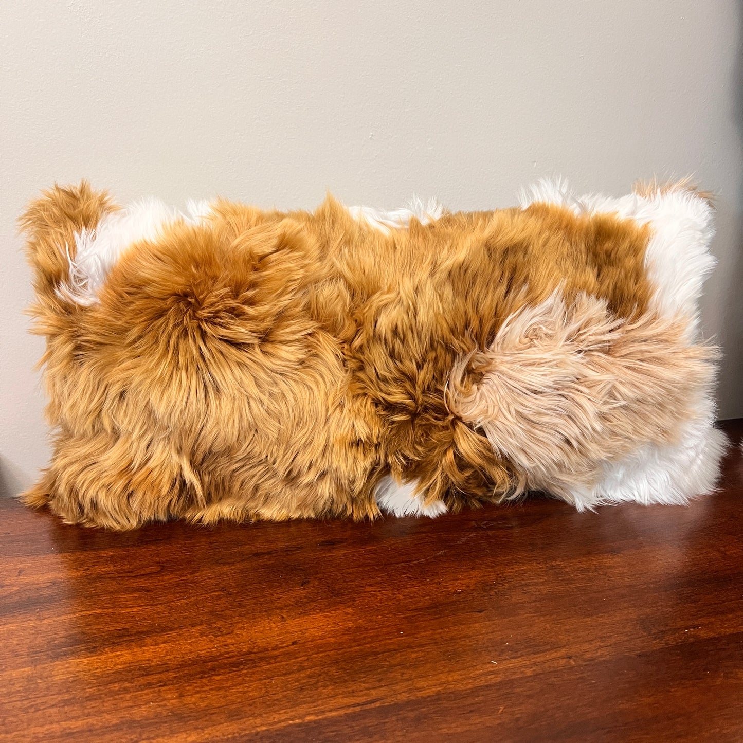 Luxury Suri Alpaca fur LUMBAR pillow with insert. Handmade in Peru