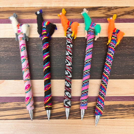 Handmade Colorful Peruvian Inca Llama Pen