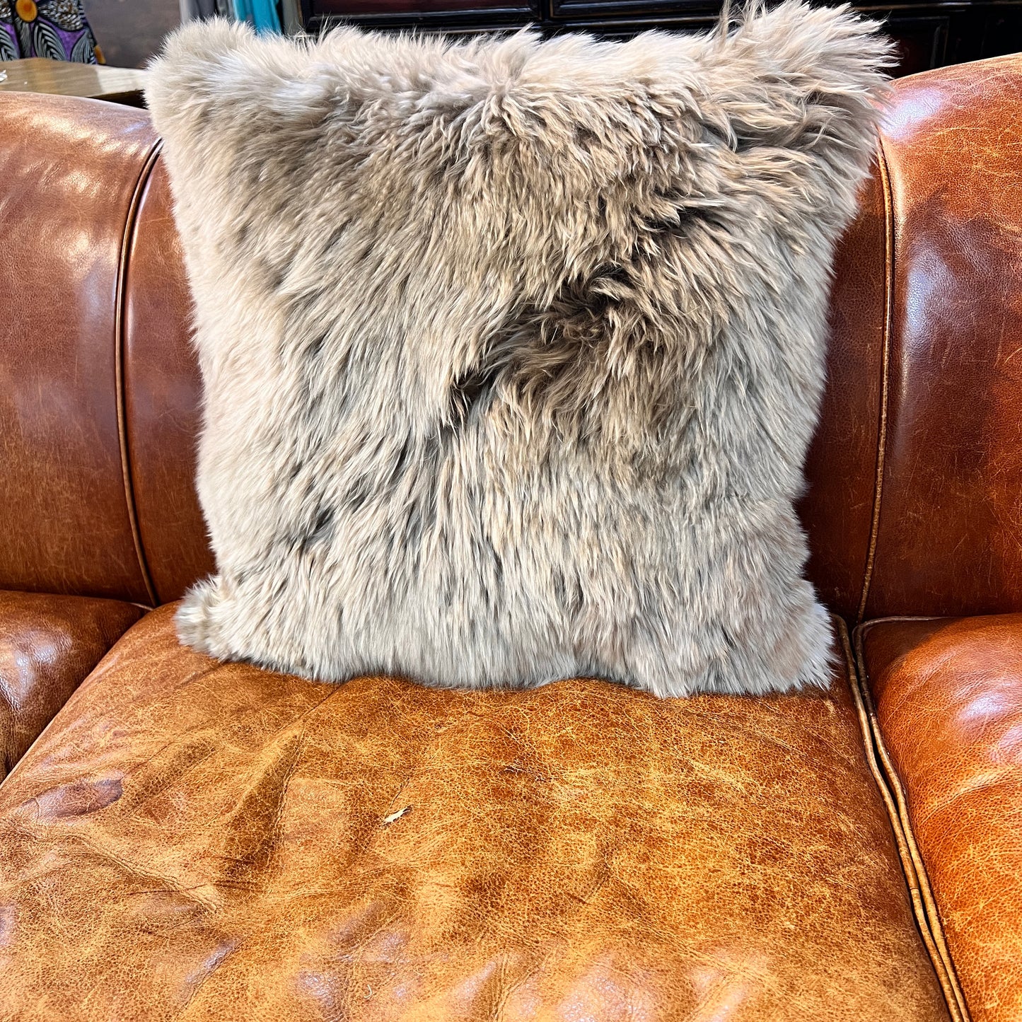 Luxury Baby Alpaca Fur Pillow | 20x20 Handmade Accent Pillow | Ultra Soft Hypoallergenic Home Décor | Silver, Gray & Taupe