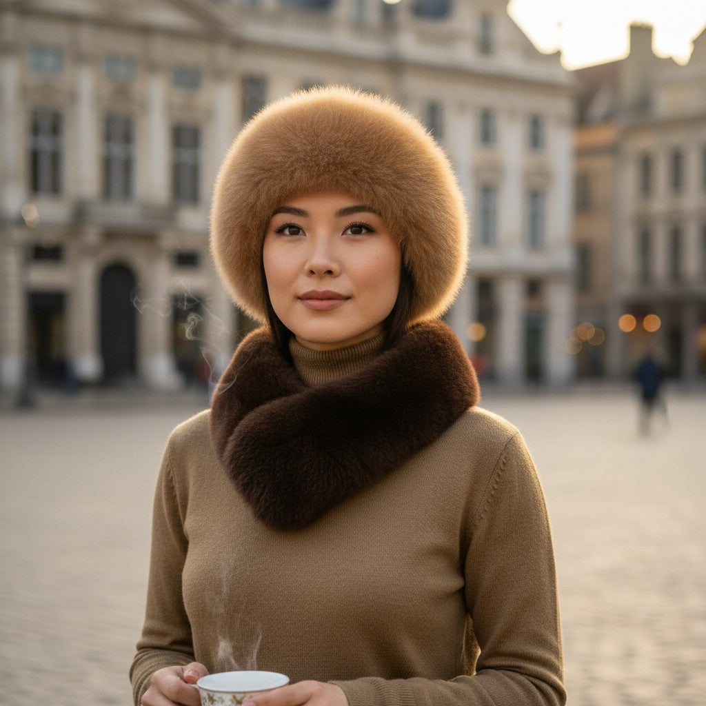 Baby Alpaca Fur Headband and Neck Warmer