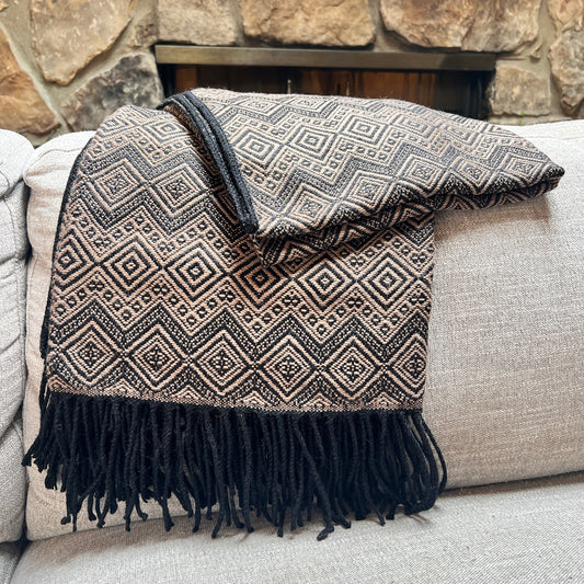 Andean Noir Alpaca Throw Blanket.