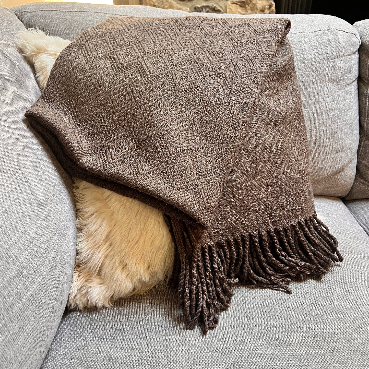 MOCHA Alpaca throw blanket