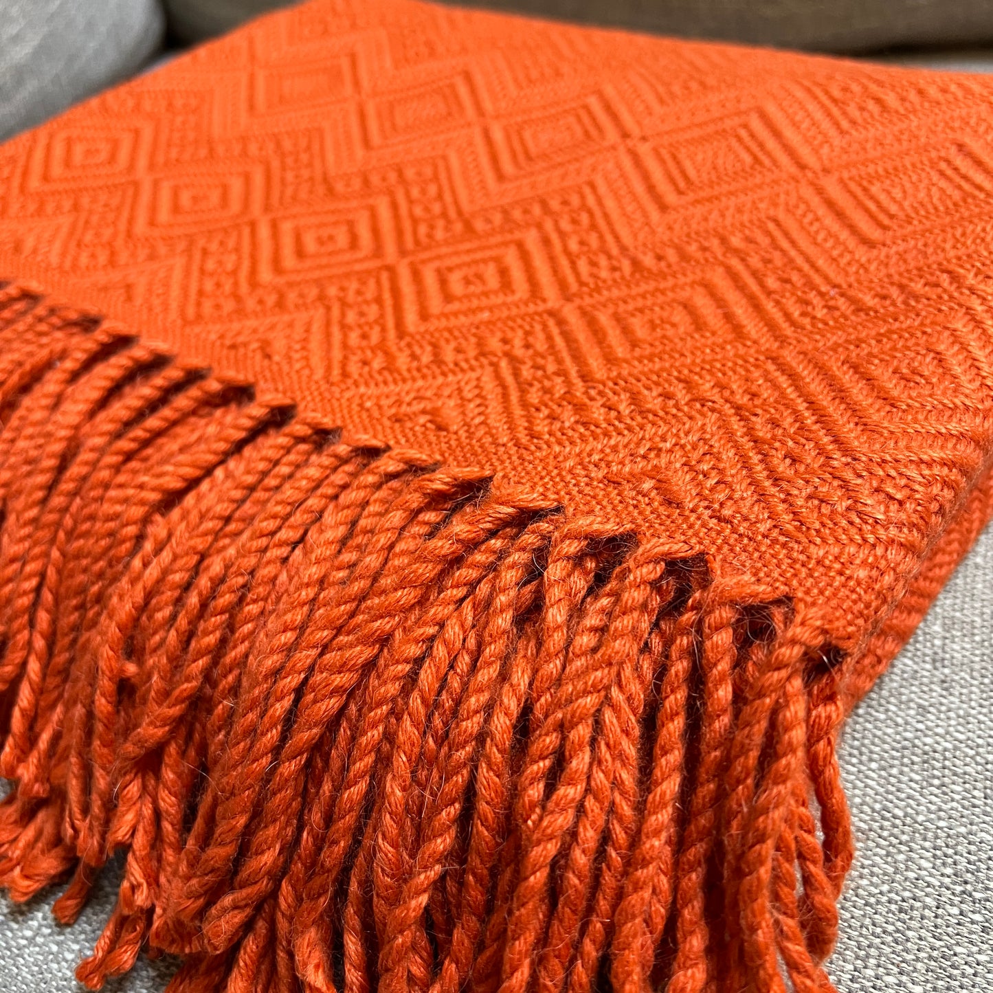 Luxury hand-loomed, Pumpkin Spice Alpaca Blanket