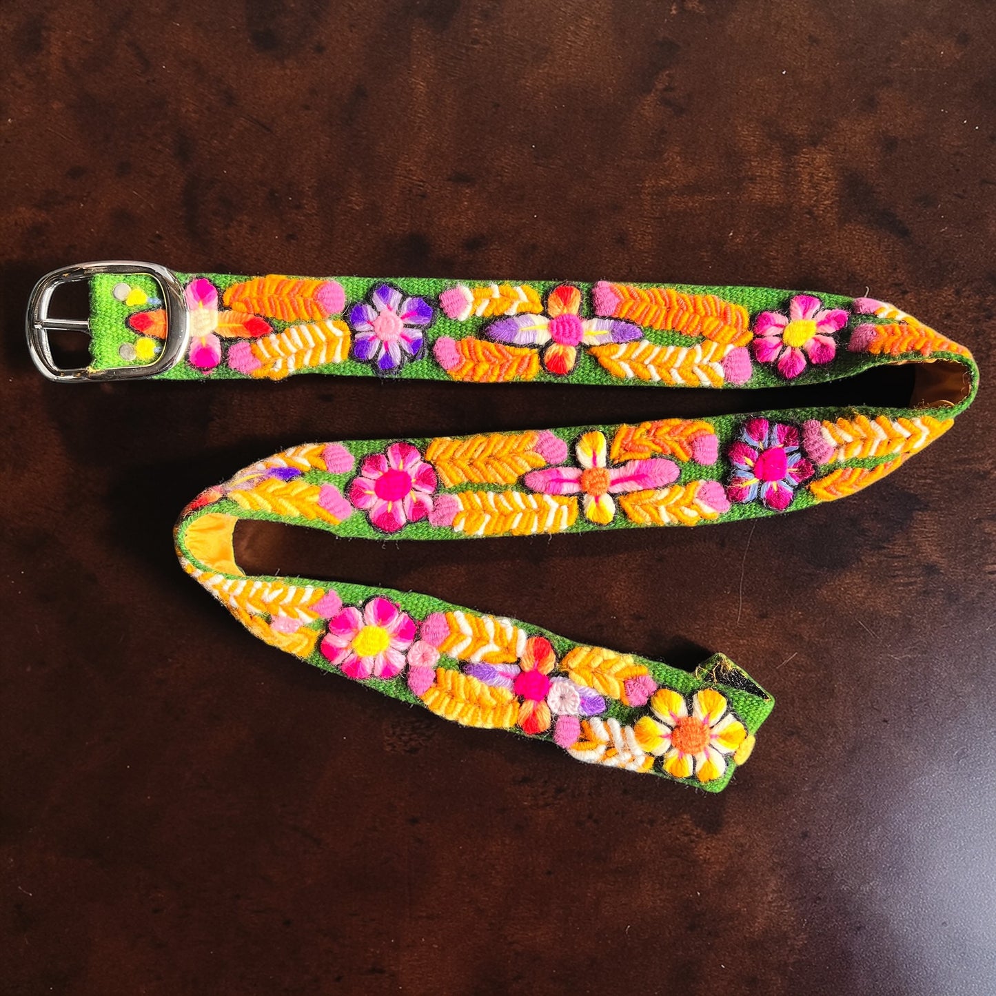Hand-Embroidered Peruvian Belt – SIZE MEDIUM / LARGE