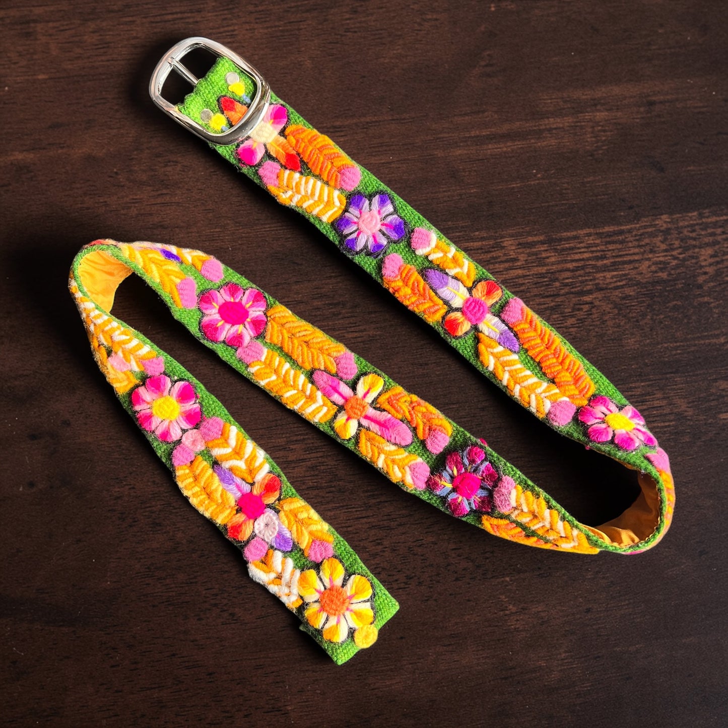 Hand-Embroidered Peruvian Belt – SIZE MEDIUM / LARGE