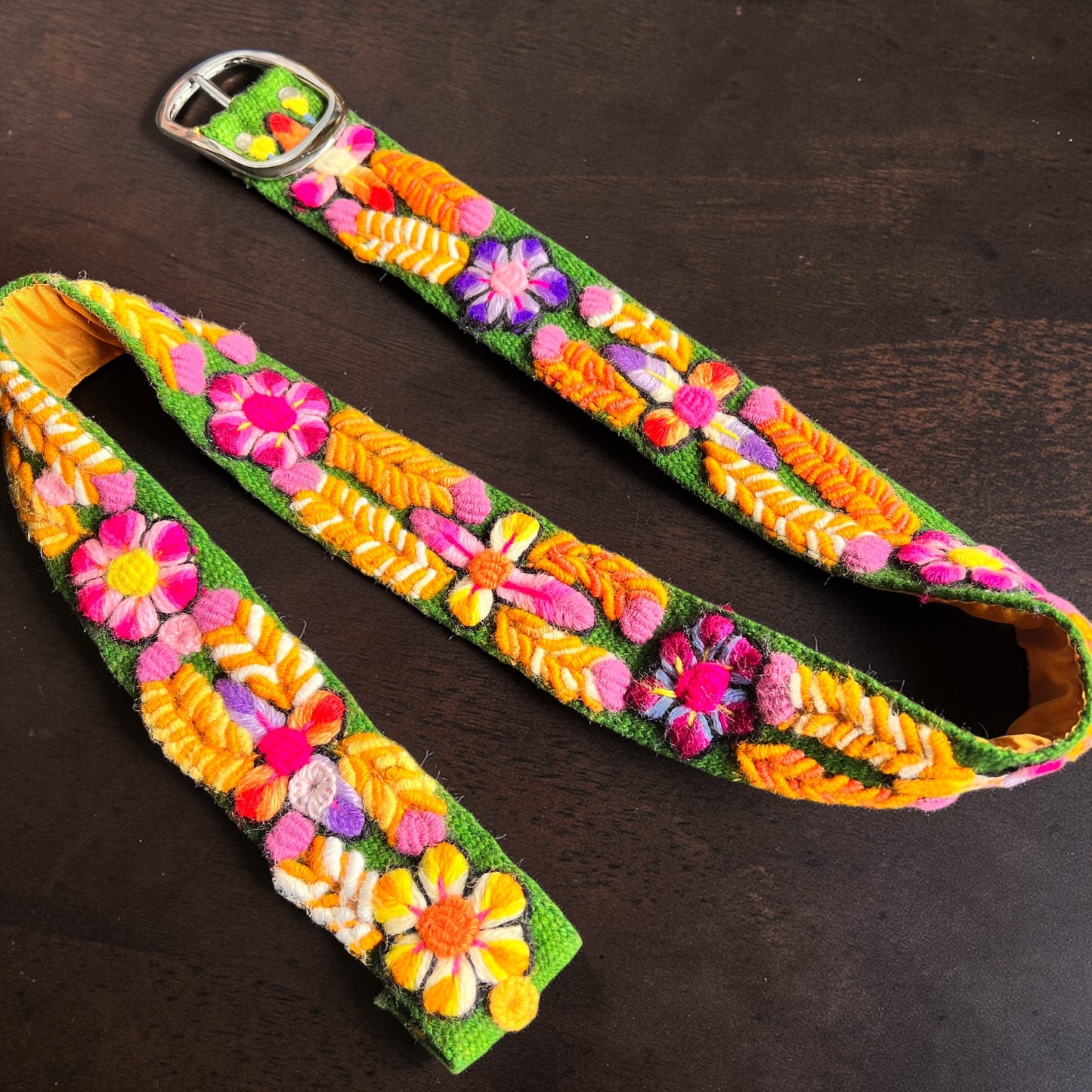 Hand-Embroidered Peruvian Belt – SIZE MEDIUM / LARGE