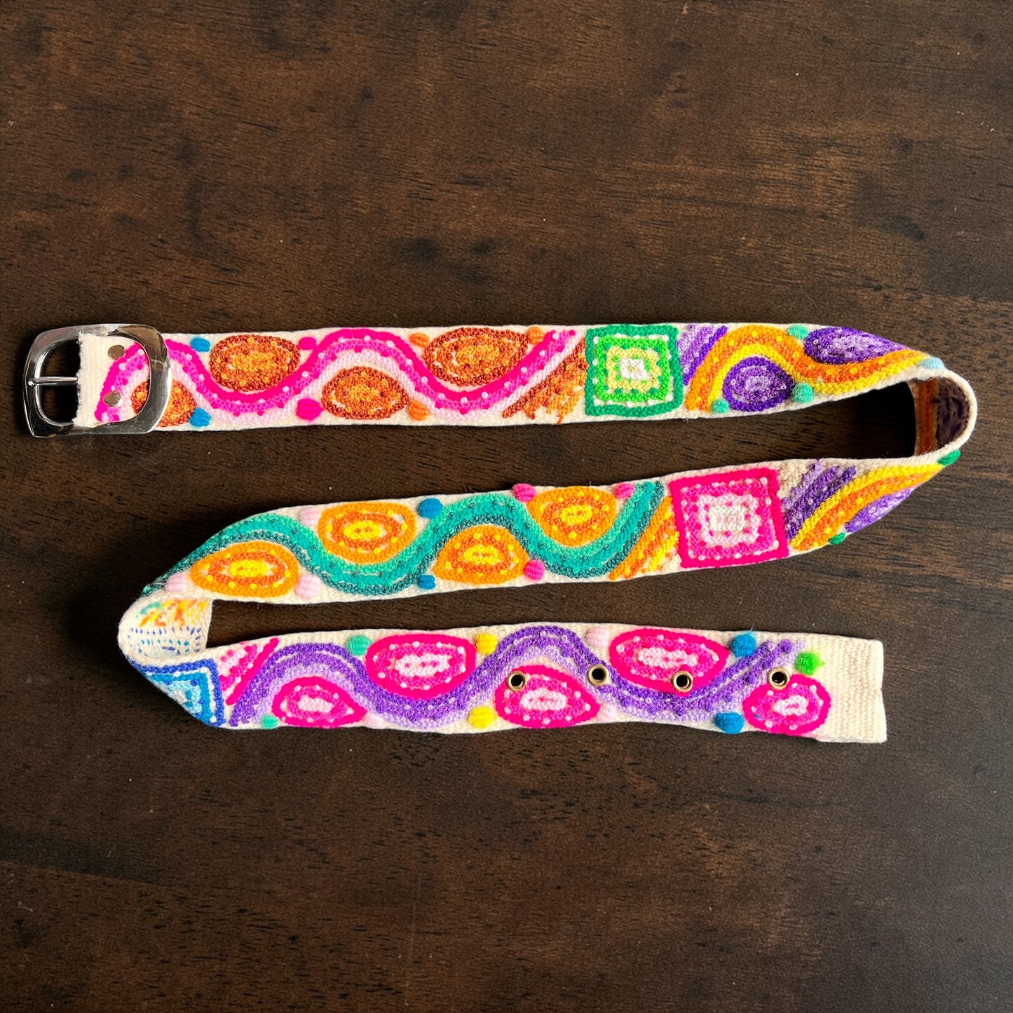 Hand-Embroidered Peruvian Belt – SIZE MEDIUM / LARGE