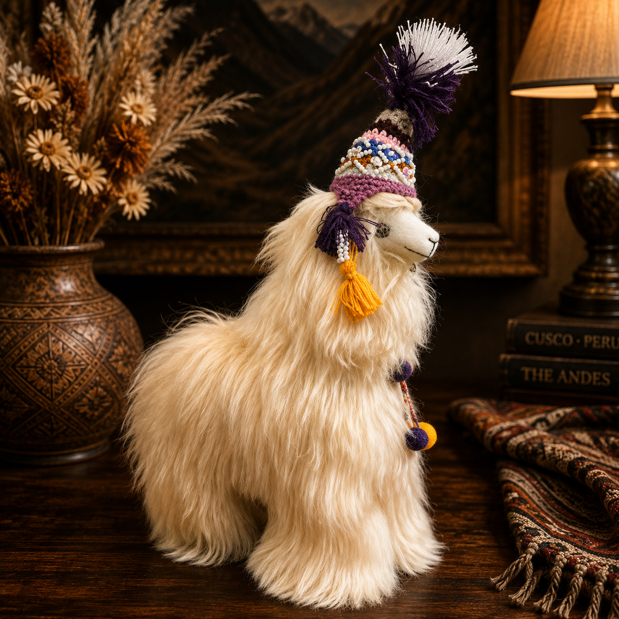 Private Selection Baby Suri Alpaca Fur Llama – Large Handmade in Peru