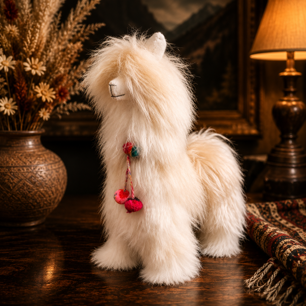 Private Selection Baby Suri Alpaca Fur Llama – Large Handmade in Peru