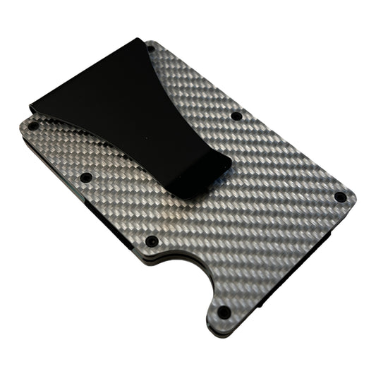 Silver Carbon RFID blocking Slim wallet
