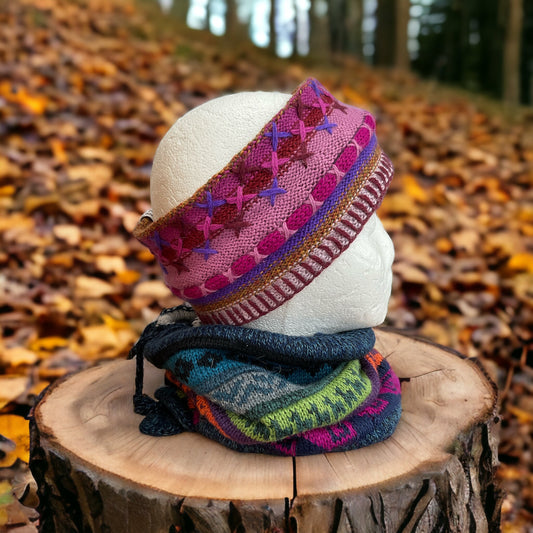 Peruvian Handmade reversible alpaca headbands