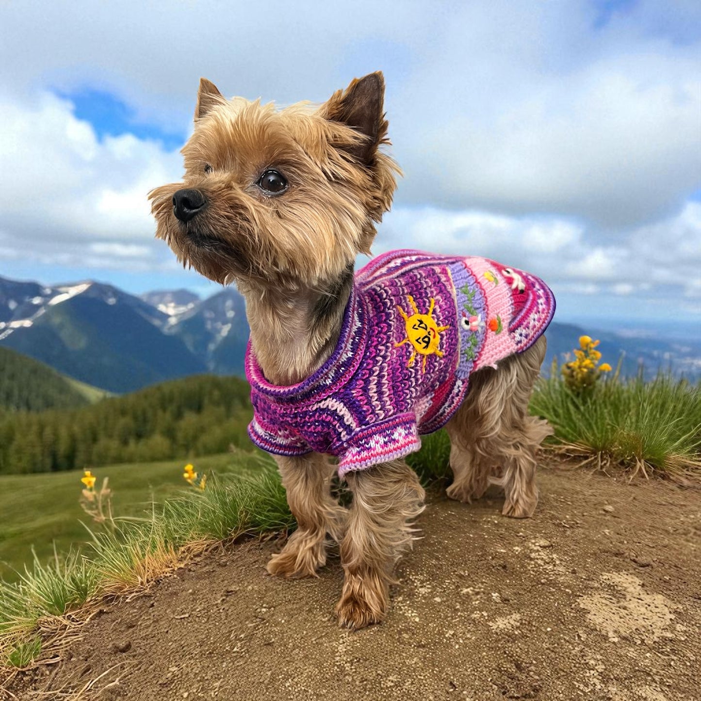 PINK FIESTA Zip Up Dog Sweater (SIZES XX0-14)