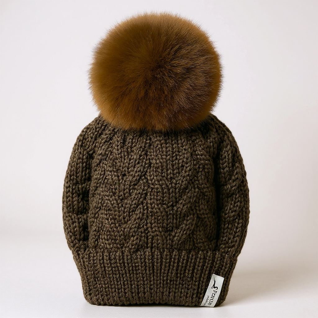 Luxury Real Fur Pom Pom Beanie
