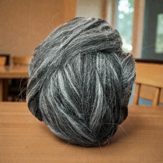 Limited Release – Baby Alpaca Roving | Gray Tweed |