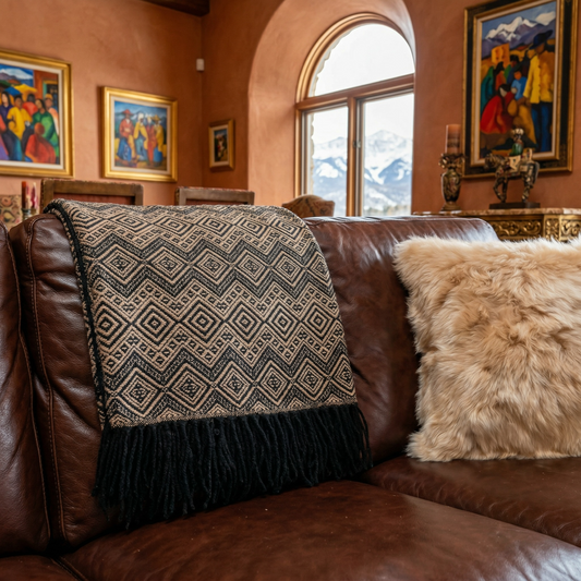 Andean Noir Alpaca Throw Blanket.