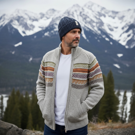 CUSCO ZIP UP STYLE ALPACA SWEATER (UNISEX)