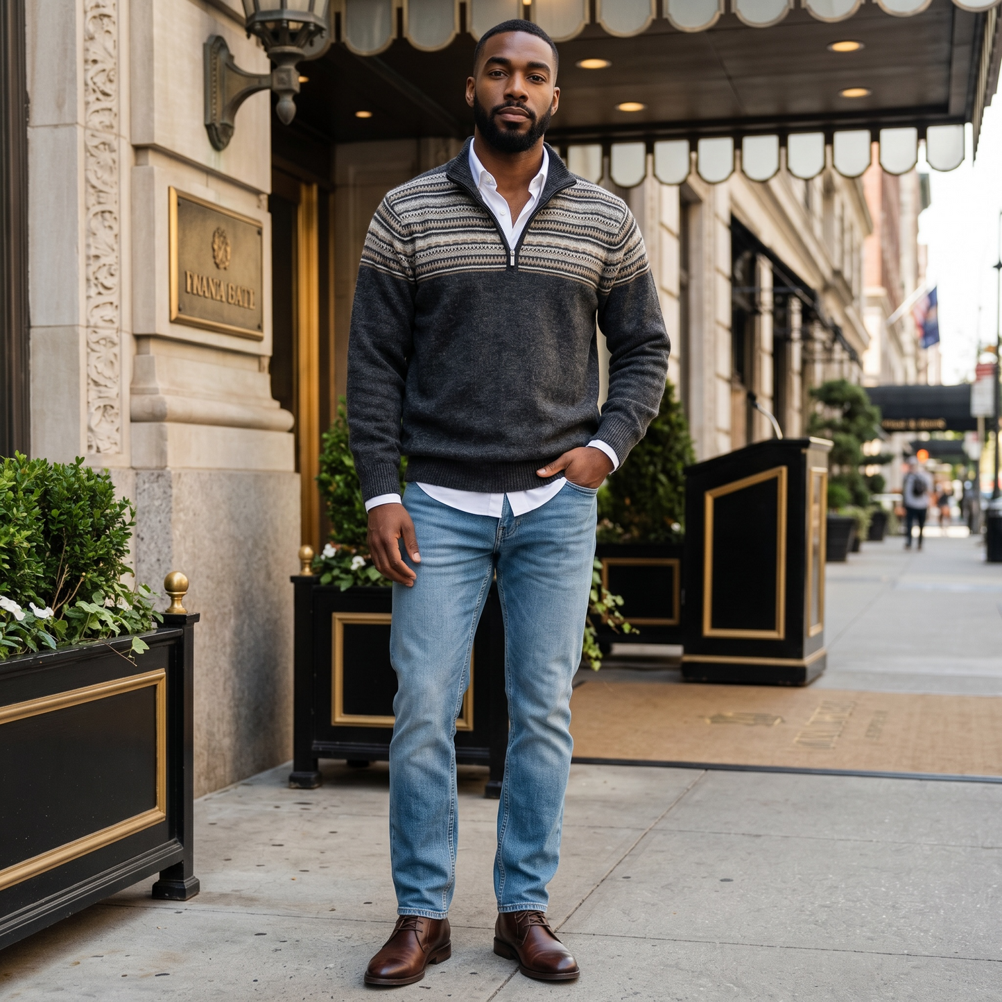 Caballero™ Luxury 100% Baby Alpaca Men’s Quarter Zip Sweater