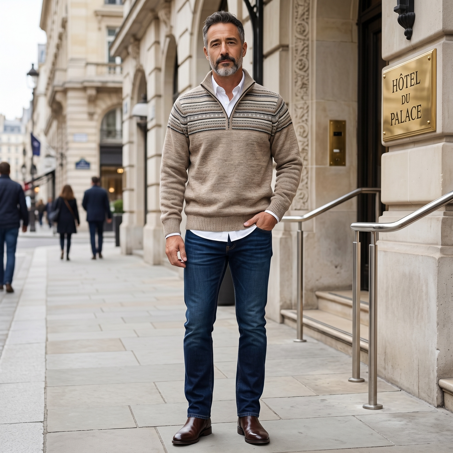 Caballero™ Luxury 100% Baby Alpaca Men’s Quarter Zip Sweater