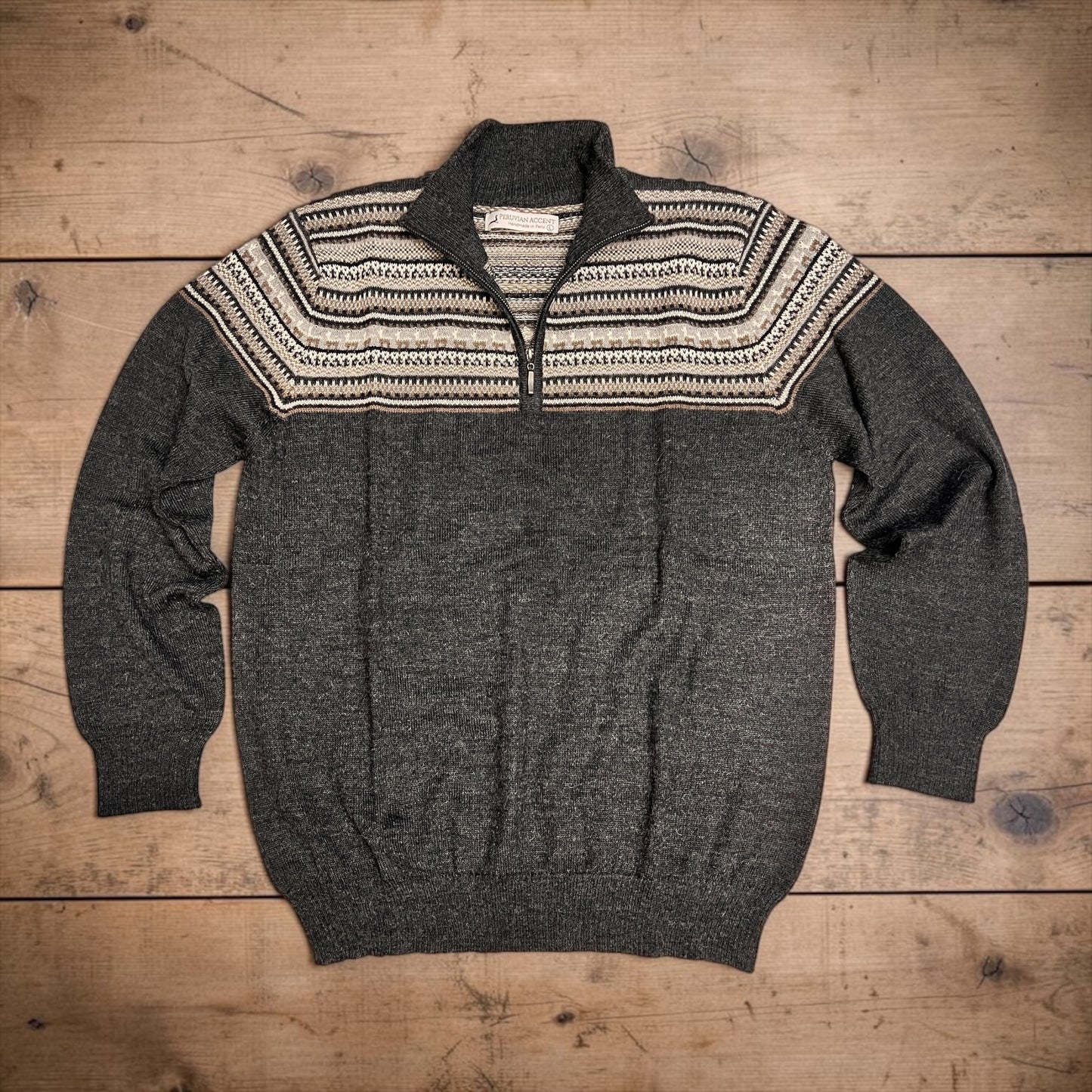 Caballero™ Luxury 100% Baby Alpaca Men’s Quarter Zip Sweater