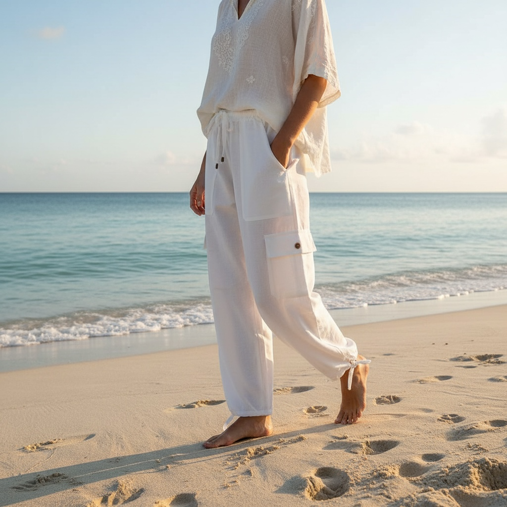 Luxury Solid Color Boho Harem Pants | Peruvian Pima Cotton Resort & Beach Pants for Women