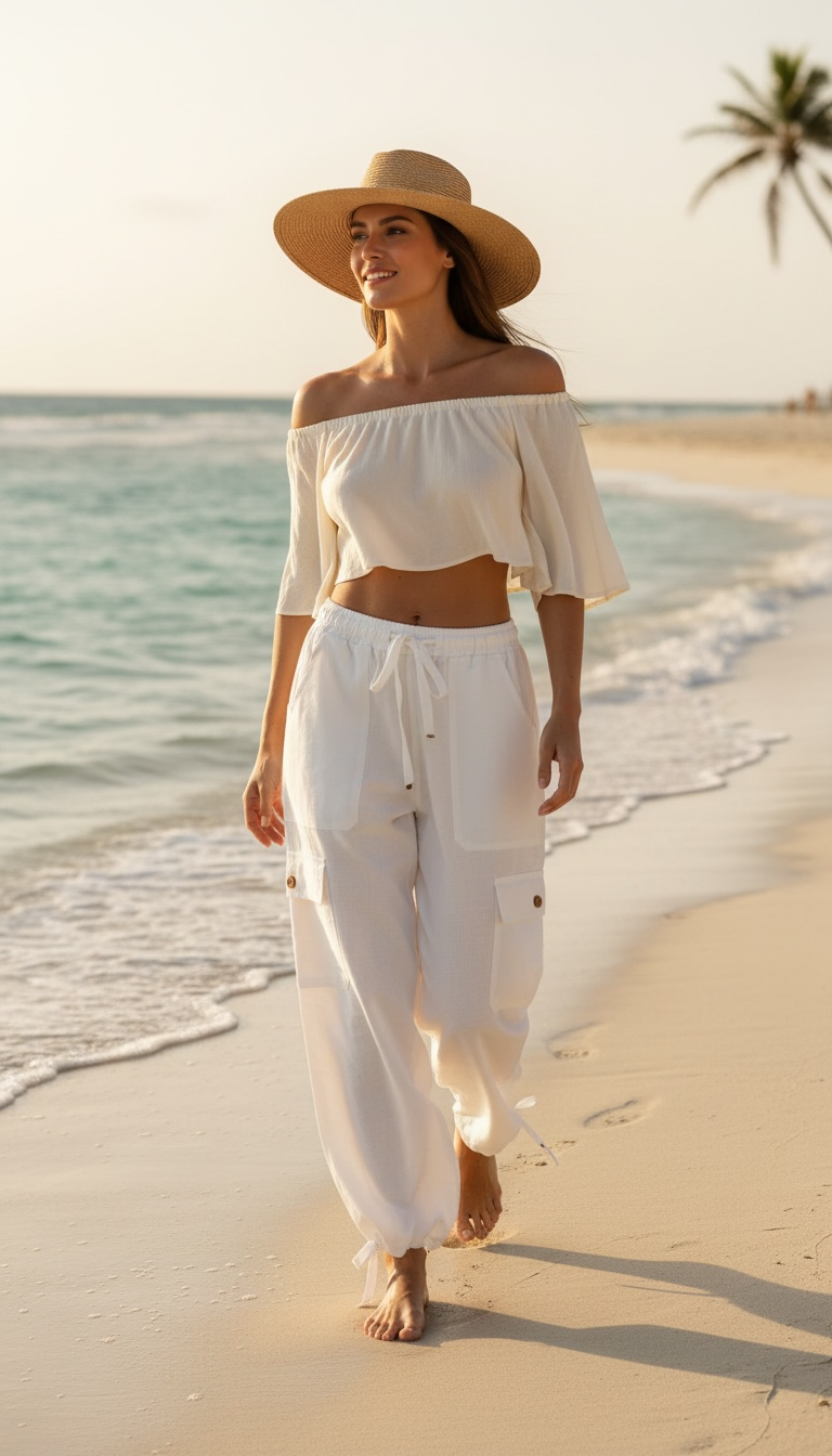 Luxury Solid Color Boho Harem Pants | Peruvian Pima Cotton Resort & Beach Pants for Women