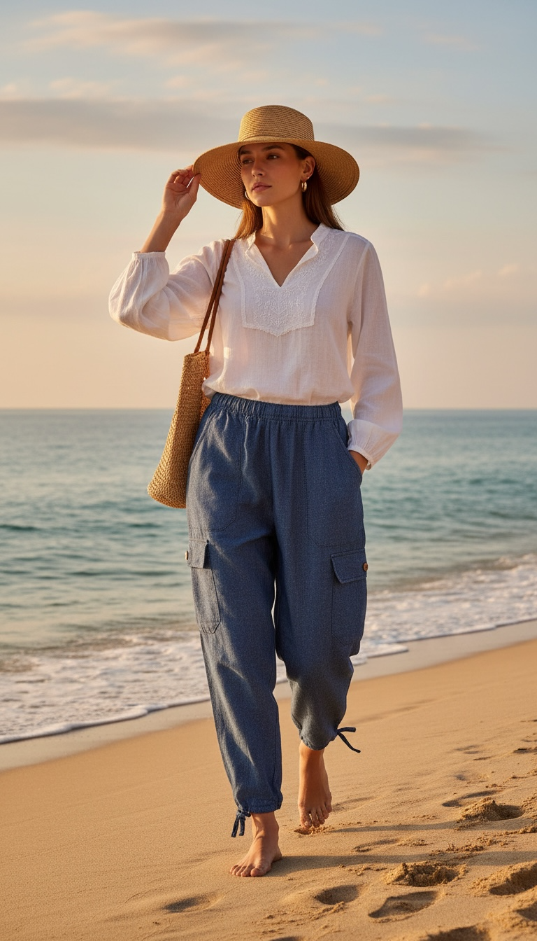 Luxury Solid Color Boho Harem Pants | Peruvian Pima Cotton Resort & Beach Pants for Women