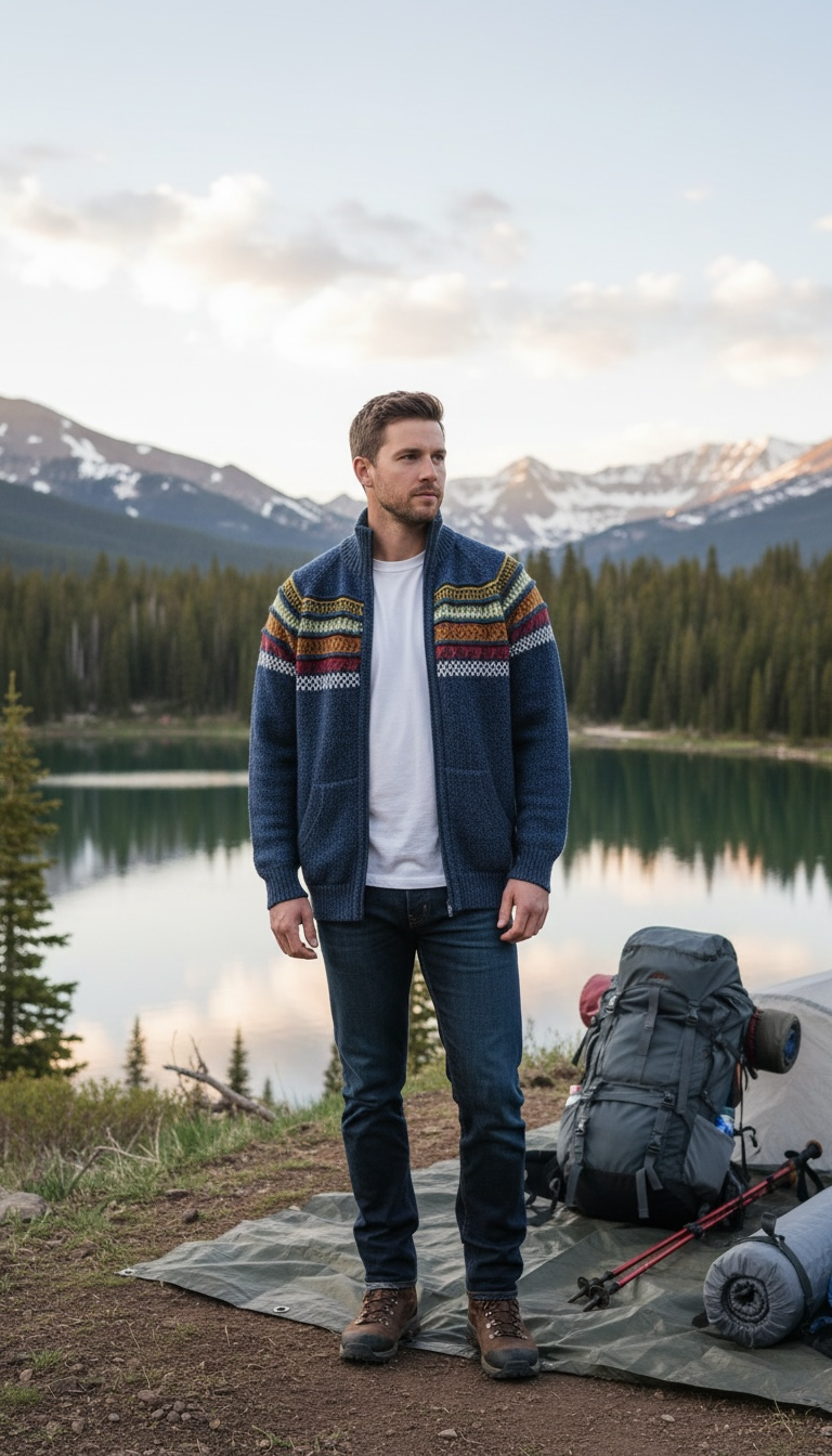 CUSCO ZIP UP STYLE ALPACA SWEATER (UNISEX)