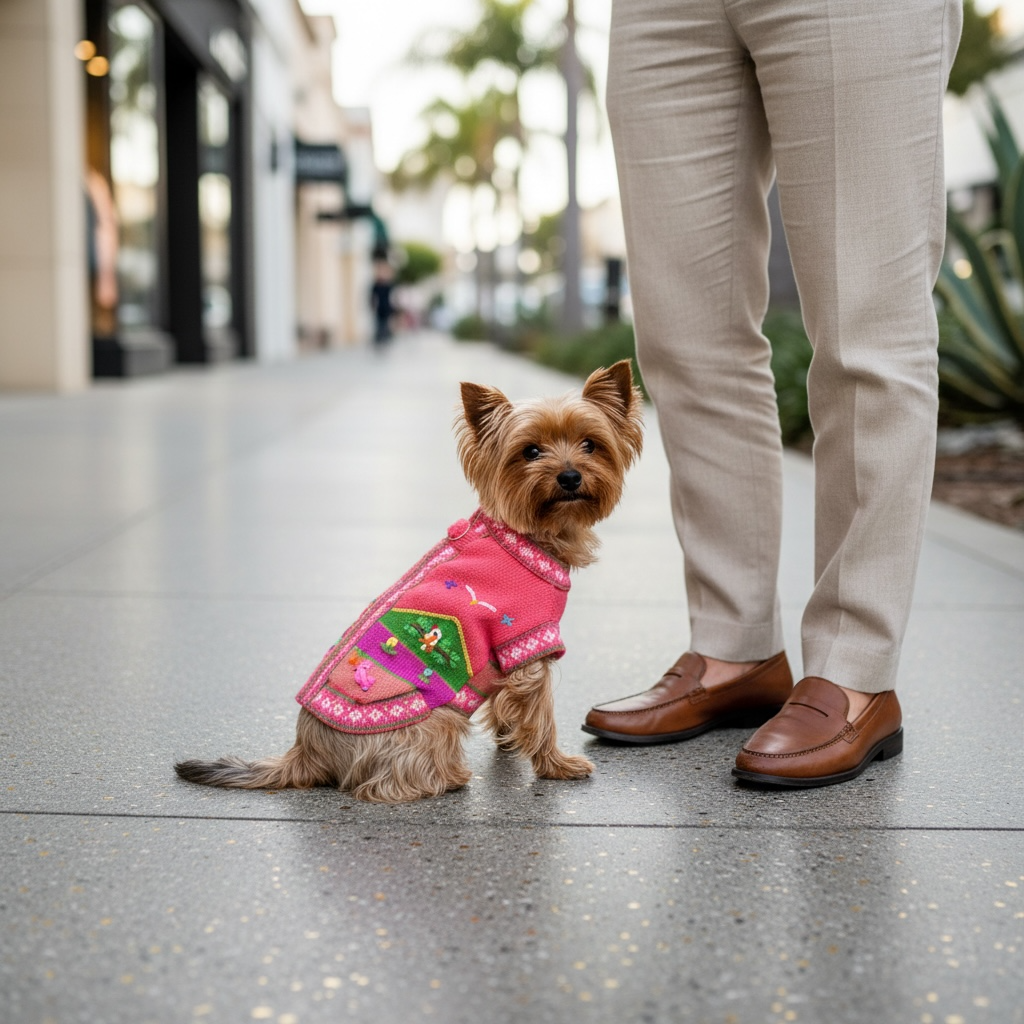 Luxury Coral Pink Handmade Dog Sweater | Artisan Peruvian Dog Clothes for Yorkies, Small & Medium Dogs (sizes XX0-14)