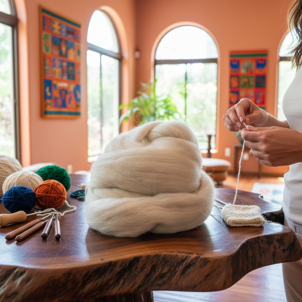 Limited Release – Baby Alpaca Roving | Royal Bone |