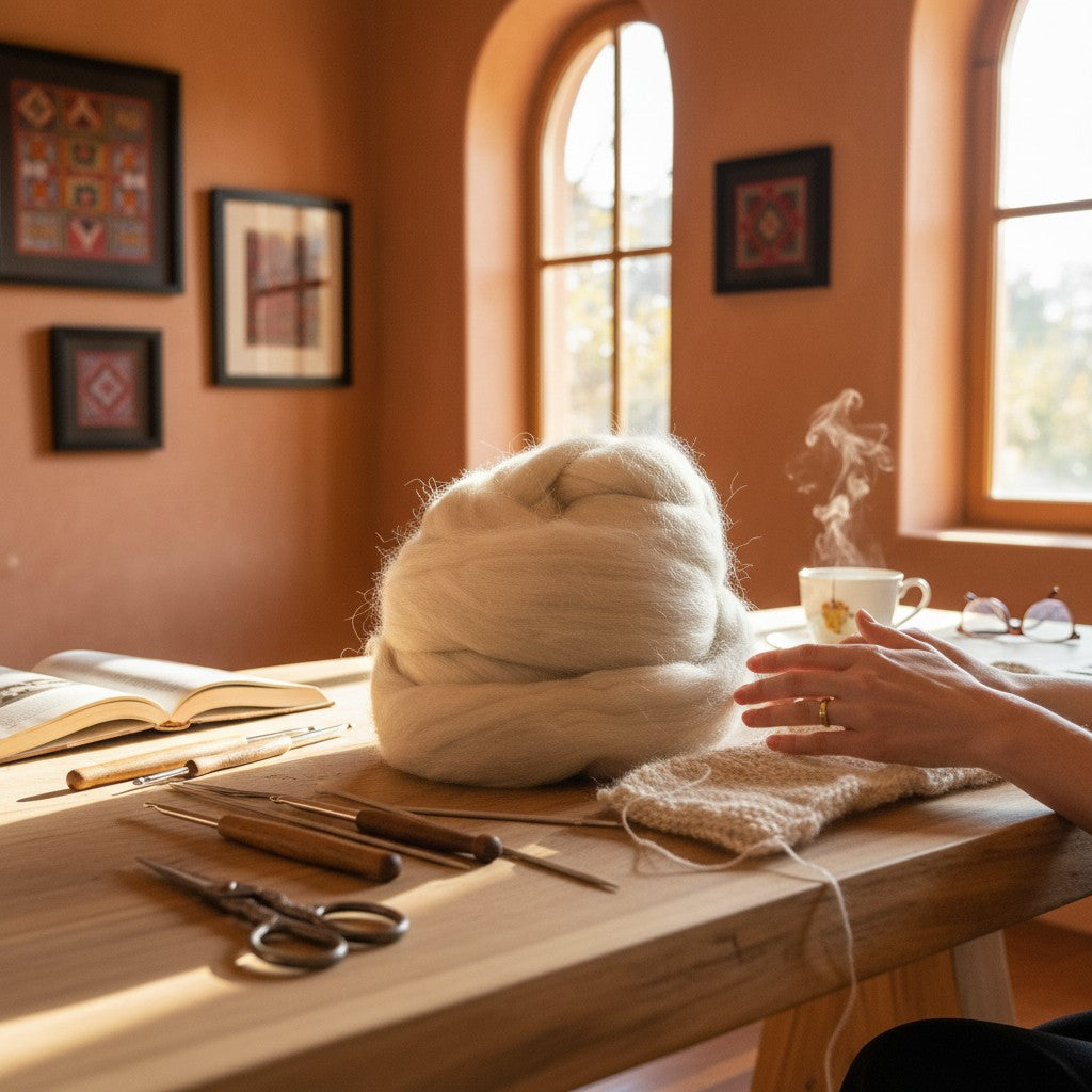 Limited Release – Baby Alpaca Roving | Royal Bone |
