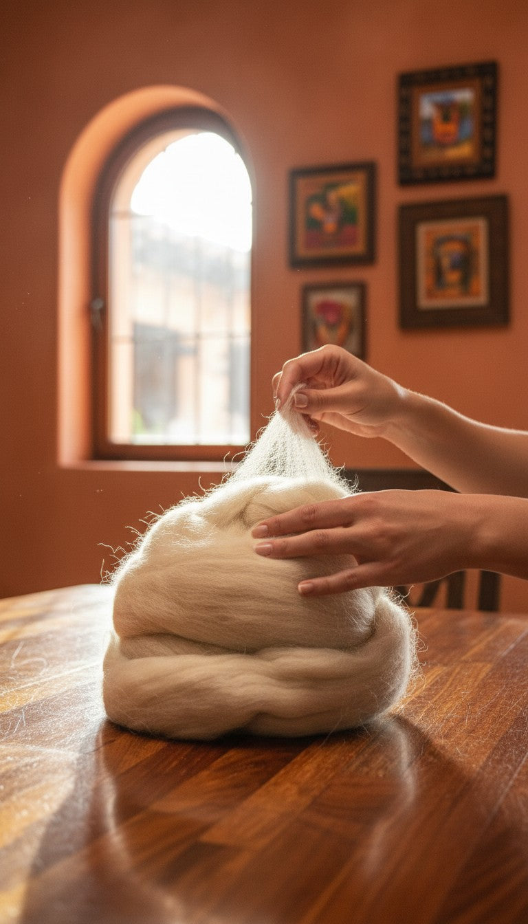 Limited Release – Baby Alpaca Roving | Royal Bone |