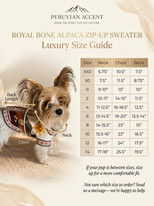 Royal BONE color Zip UP  Dog Sweater All Sizes (XX0-14)