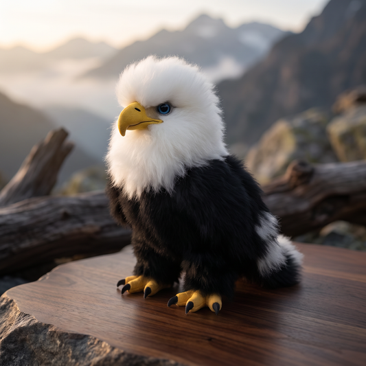 Handmade Baby Alpaca Fur Eagle Stuffed Animal – 12" Luxury Plush Gift