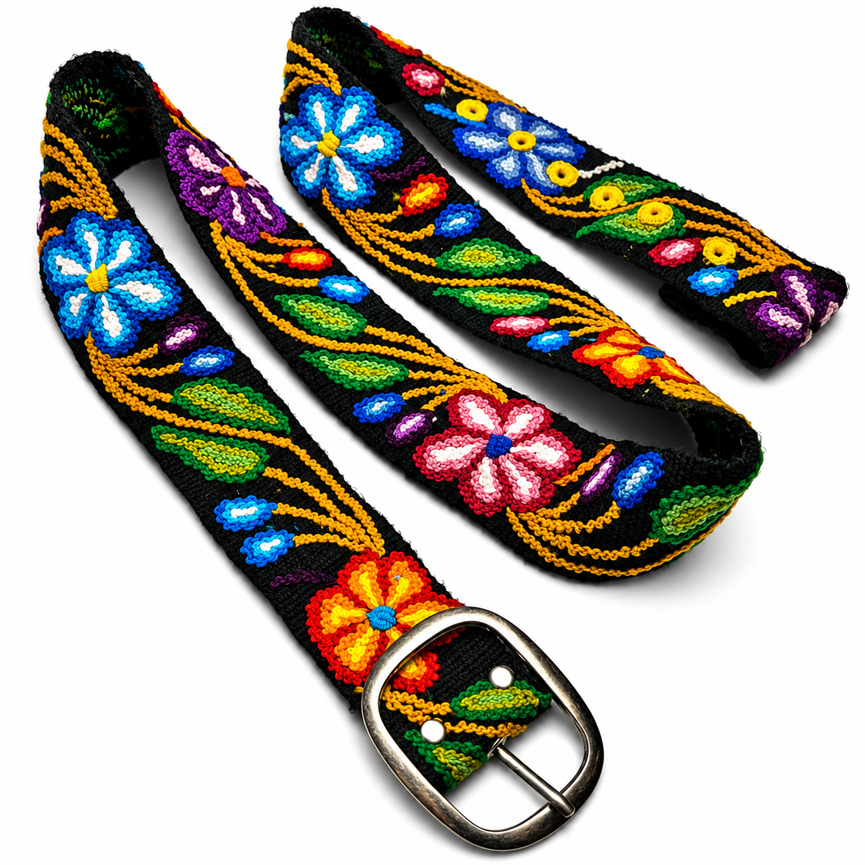 Hand-Embroidered Alpaca Belt – SIZE XL