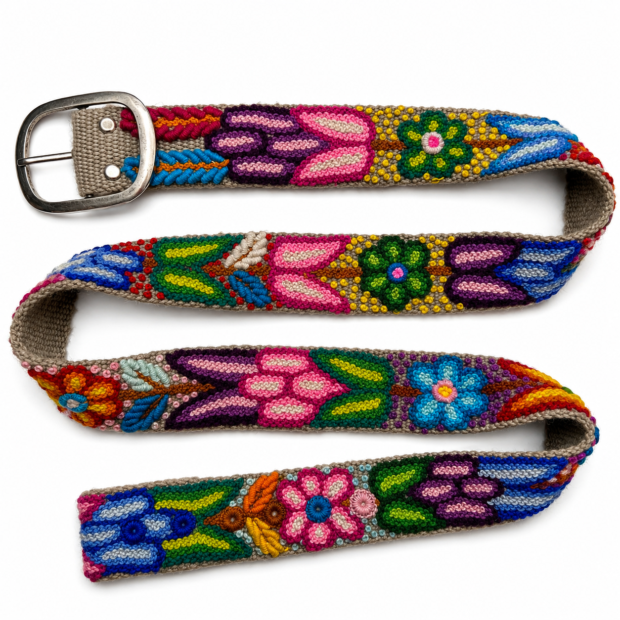 Hand-Embroidered Alpaca Belt – SIZE XL