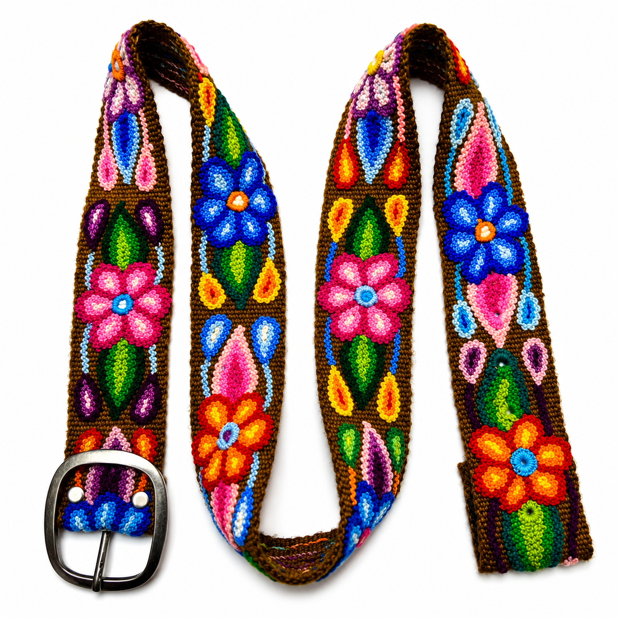 Hand-Embroidered Alpaca Belt – SIZE XL