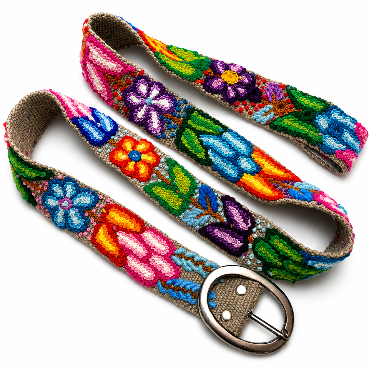 Hand-Embroidered Alpaca Belt – SIZE XL