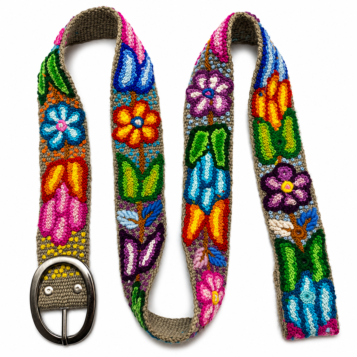 Hand-Embroidered Alpaca Belt – SIZE XL